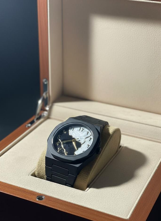 Black and White Aura White/Black Dial Watch