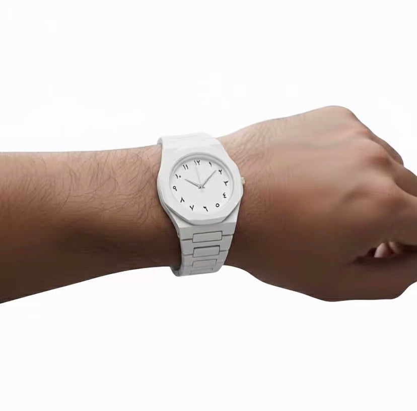 Black and White Aura White/Black Dial Watch