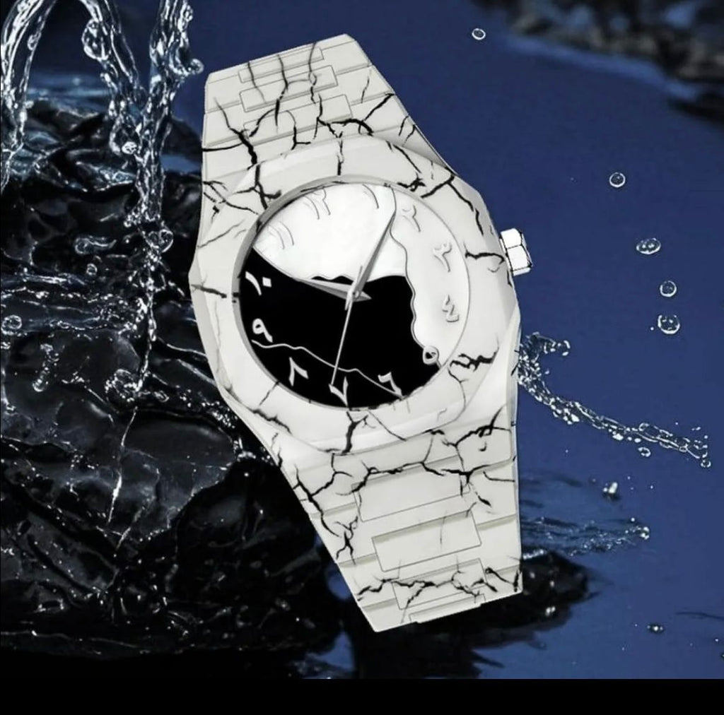 Black and White Aura White/Black Dial Watch